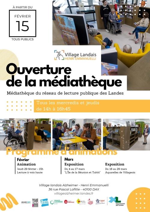 Affiche ouverture médiathèque